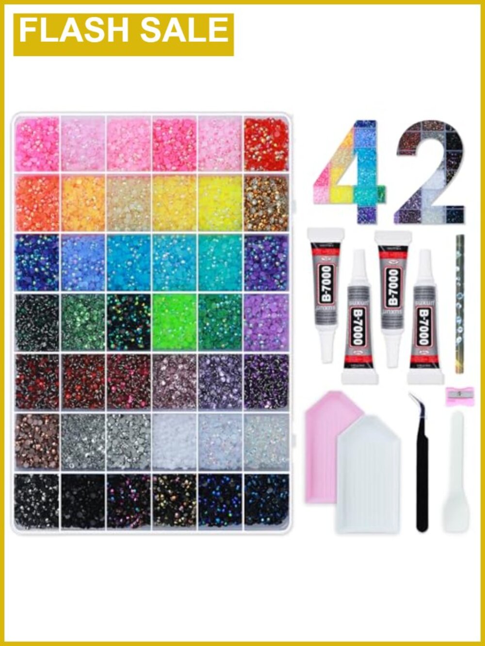59000 Pcs 3mm Resin Rhinestones with 4 Glue Bedazzling Kit